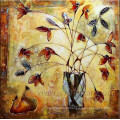 Wall Picture Modern Flower Oil Painting on Canvas for Wall Decoration (Fl1-098)